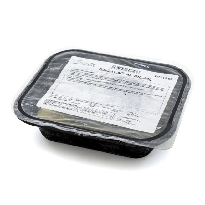 Ración individual de bacalao al pil-pil congelado Efecto Gourmet en envase Ración individual de bacalao al pil-pil congelado Efecto Gourmet en envase