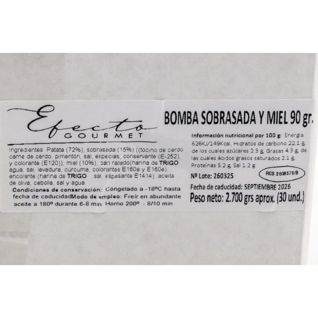 Bombas de sobrasada y miel congeladas Efecto Gourmet Bombas de sobrasada y miel congeladas Efecto Gourmet