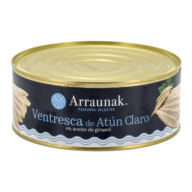 Lata de Ventresca de Atún Claro en aceite de girasol Arraunak 900 g Lata de Ventresca de Atún Claro en aceite de girasol Arraunak 900 g