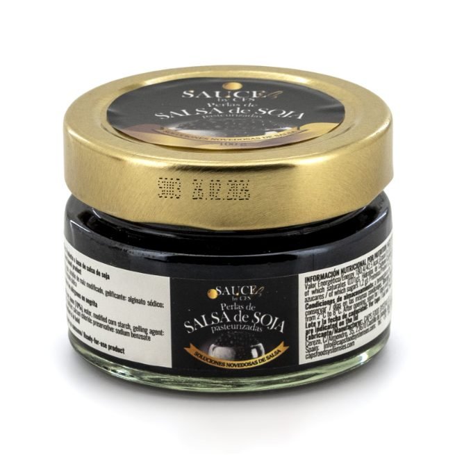 Tarro de cristal con perlas de salsa de soja pasteurizadas SAUCE by CFS Tarro de cristal con perlas de salsa de soja pasteurizadas SAUCE by CFS