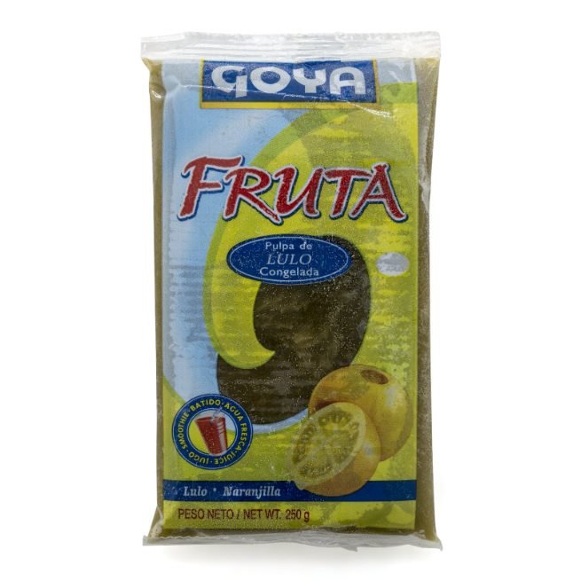Pulpa de lulo naranjilla congelada marca Goya en envase de 250 gramos Pulpa de lulo naranjilla congelada marca Goya en envase de 250 gramos
