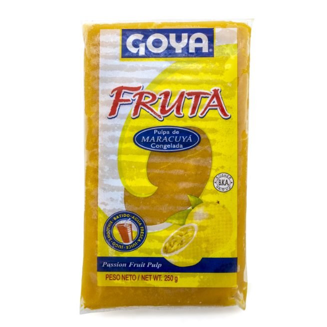 Pulpa de maracuyá congelada Goya en envase de 250 gramos Pulpa de maracuyá congelada Goya en envase de 250 gramos