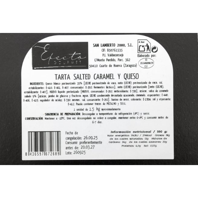 1-TARTA DE QUESO CON CARAMELO SALADO 1.5KG APROX EFECTO GOURMET 1-TARTA DE QUESO CON CARAMELO SALADO 1.5KG APROX EFECTO GOURMET