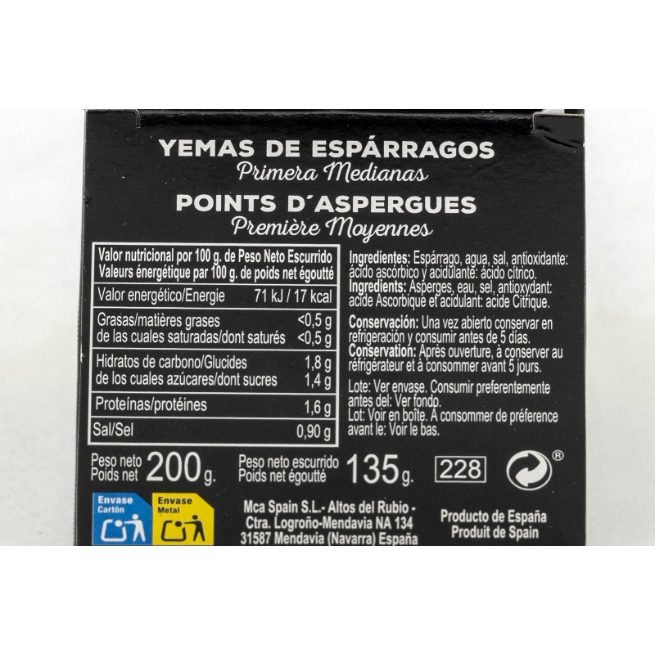 Yemas de espárragos blancas medianas Cárcar Yemas de espárragos blancas medianas Cárcar