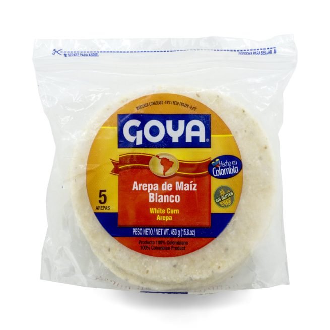 Arepas de maíz blanco congeladas Goya en paquete de 10 unidades Arepas de maíz blanco congeladas Goya en paquete de 10 unidades