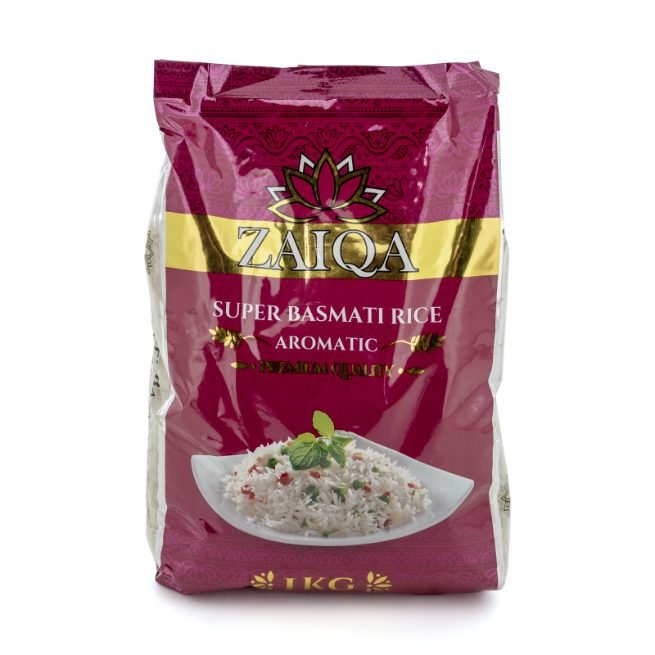 Arroz basmati aromático Zaiqa en envase de 1 kg Arroz basmati aromático Zaiqa en envase de 1 kg