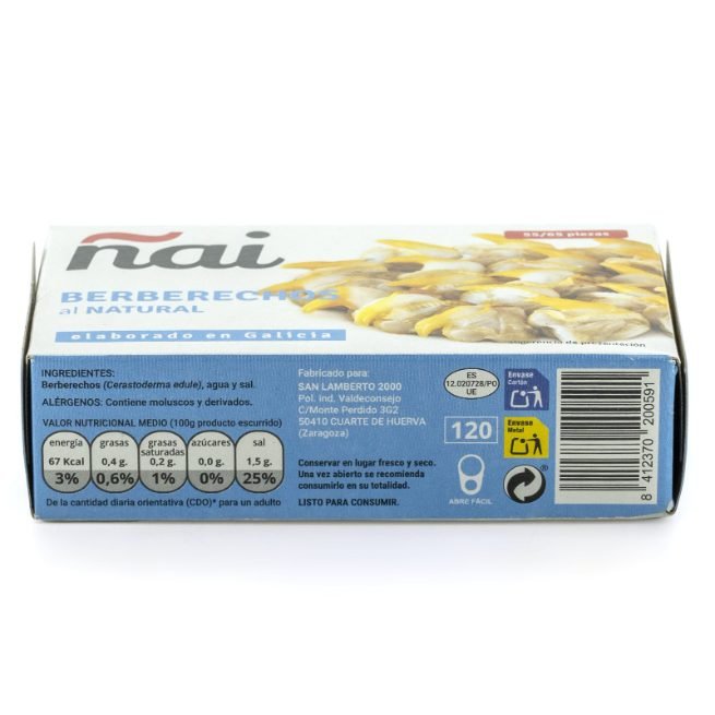 3-Berberecho 120Gr 25/35 piezas Ñai 3-Berberecho 120Gr 25/35 piezas Ñai