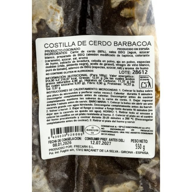 Costilla de cerdo barbacoa Costilla de cerdo barbacoa