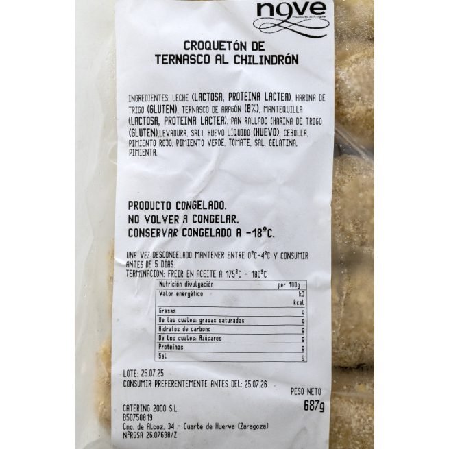 Croquetón de ternasco al chilindrón Nove Croquetón de ternasco al chilindrón Nove