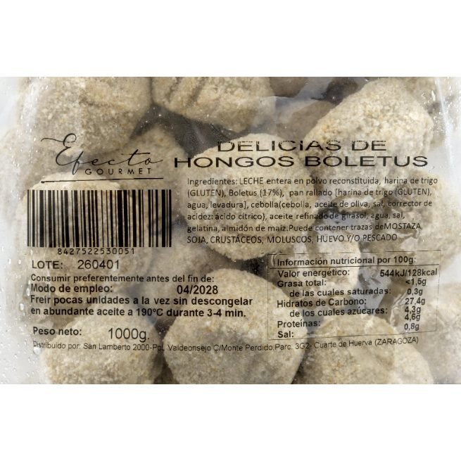 Bolsa de delicias de hongos boletus congeladas marca Efecto Gourmet Bolsa de delicias de hongos boletus congeladas marca Efecto Gourmet
