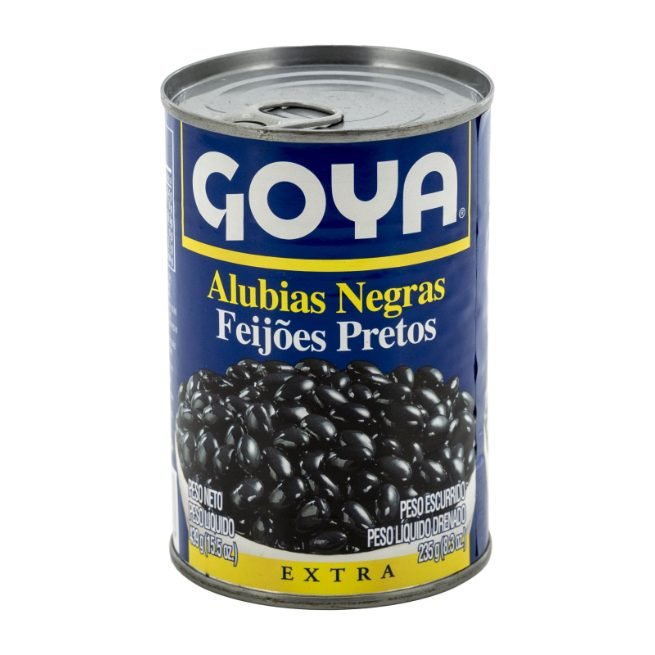 Lata de alubias negras al natural marca Goya con apertura fácil Lata de alubias negras al natural marca Goya con apertura fácil