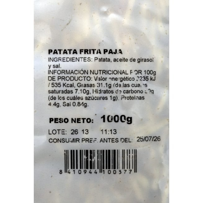 Patatas paja fritas Trébol en bolsa de 1 kg Patatas paja fritas Trébol en bolsa de 1 kg