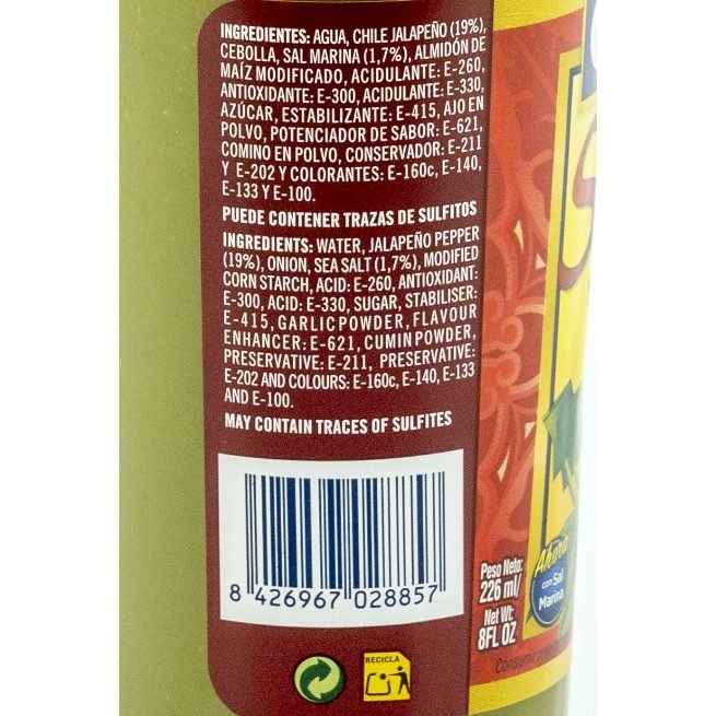 Botella de salsa picante de chile jalapeño marca Goya de 226 ml Botella de salsa picante de chile jalapeño marca Goya de 226 ml