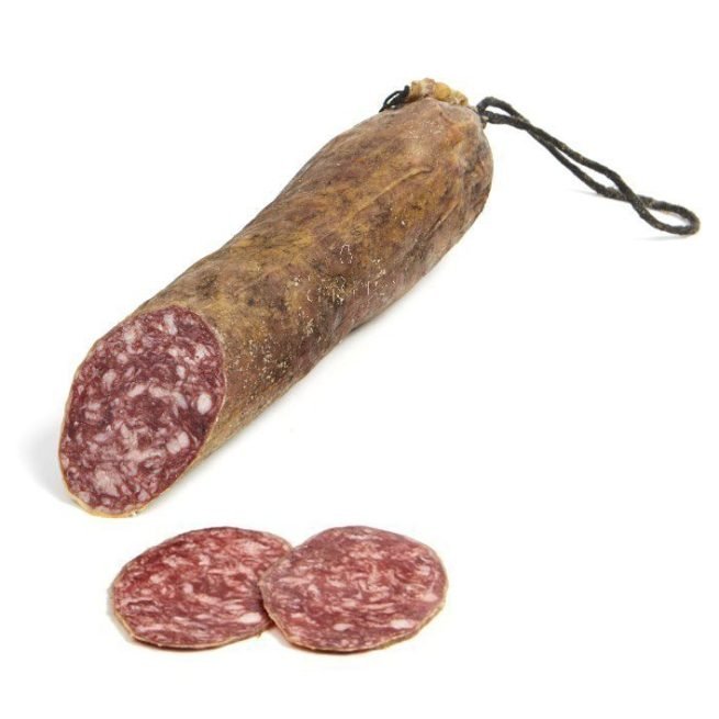 Salchichón ibérico de bellota en formato vela de 400 gramos Salchichón ibérico de bellota en formato vela de 400 gramos