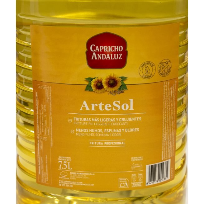 Garrafa de aceite de girasol alto oleico ArteSol Capricho Andaluz 7,5 litros Garrafa de aceite de girasol alto oleico ArteSol Capricho Andaluz 7,5 litros