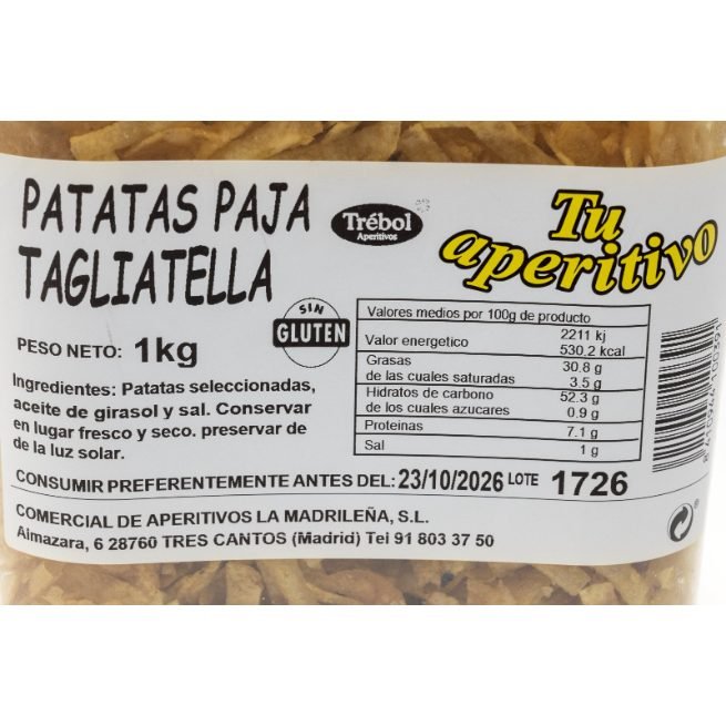 Patatas paja tagliatella Trébol en cubo de 1 kg Patatas paja tagliatella Trébol en cubo de 1 kg