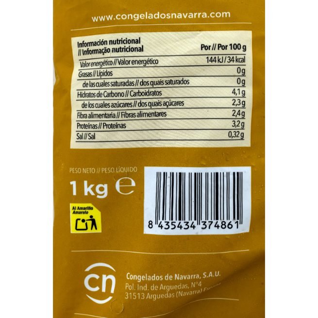 Salteado de gambas, ajetes y trigueros congelado marca JV en envase de 1 kg Salteado de gambas, ajetes y trigueros congelado marca JV en envase de 1 kg
