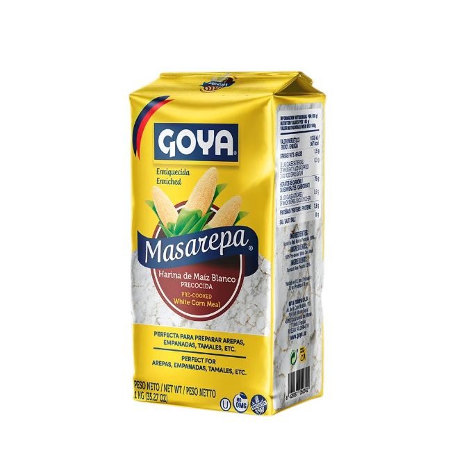 Harina de maíz blanco precocida Goya Masarepa en envase de 1 kg Harina de maíz blanco precocida Goya Masarepa en envase de 1 kg