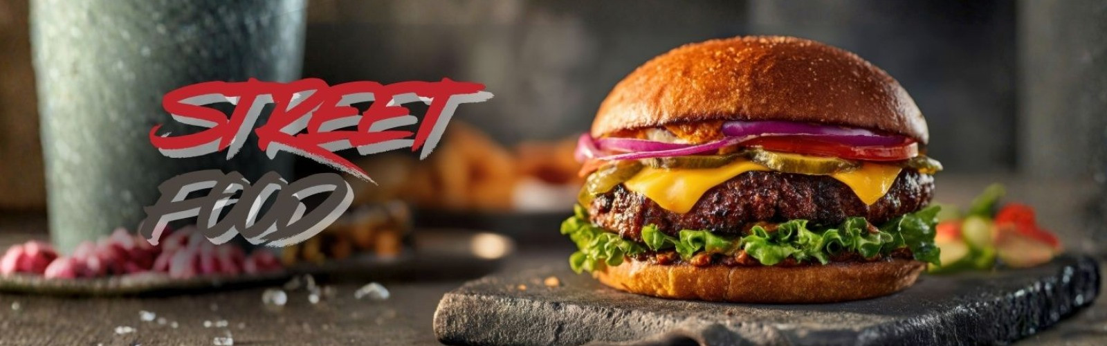 Banner promocional de venta de productos para hamburgueserías en Zaragoza con ingredientes gourmet para hostelería