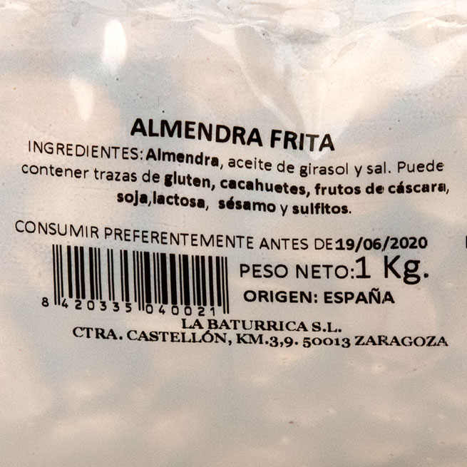 Almendra Frita · Formato 1Kg Almendra Frita · Formato 1Kg