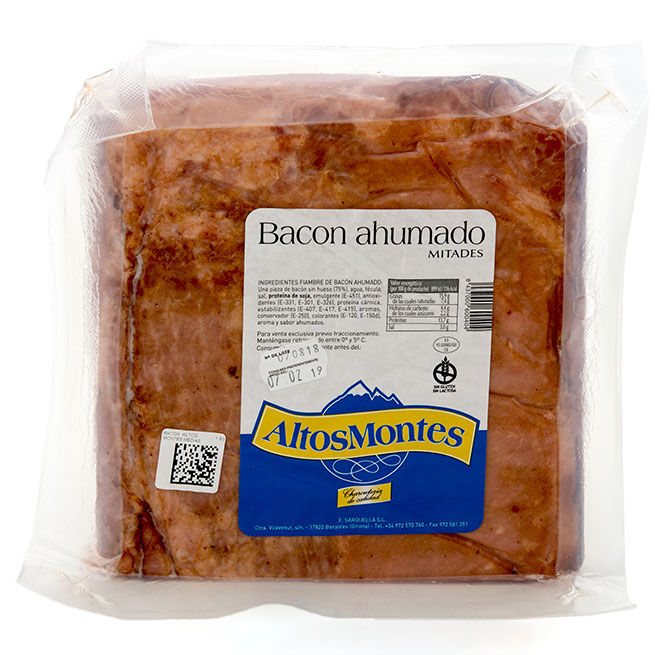 Bacon medias piezas artesano ahumado