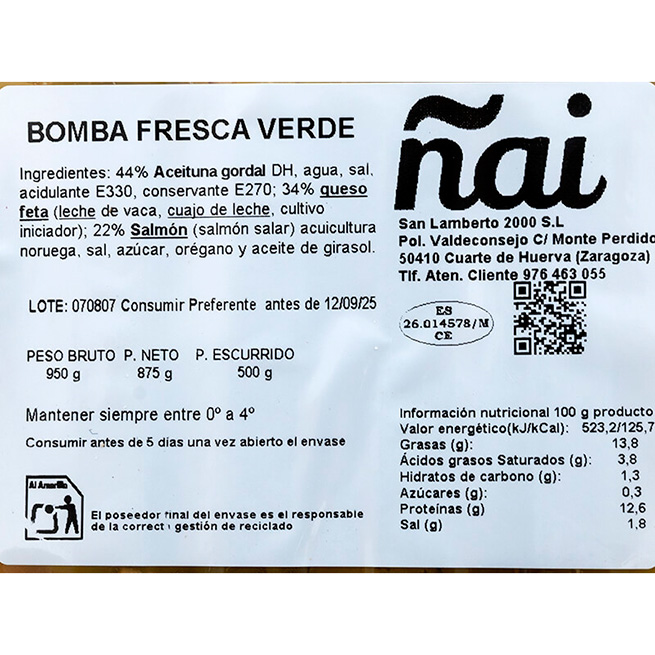 Banderilla bomba fresca verde 15/20Uds Banderilla bomba fresca verde 15/20Uds