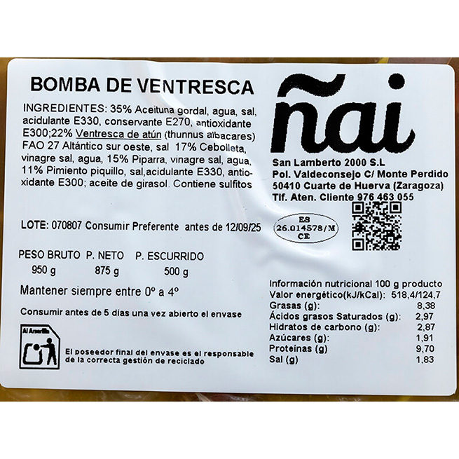 Banderilla bomba ventresca 17Uds Banderilla bomba ventresca 17Uds