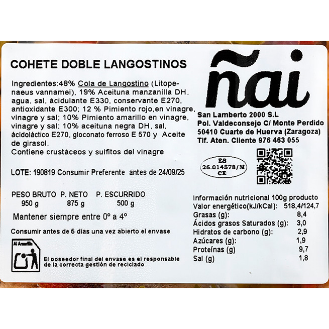 Banderilla cohete doble langostino 14Uds Banderilla cohete doble langostino 14Uds