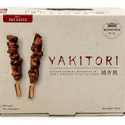 Brocheta de pollo yakitori