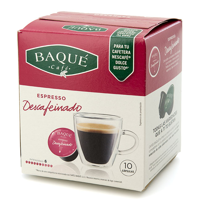Descafeinado Cortado 10 cápsulas compatibles Dolce Gusto® - Cafés Baqué
