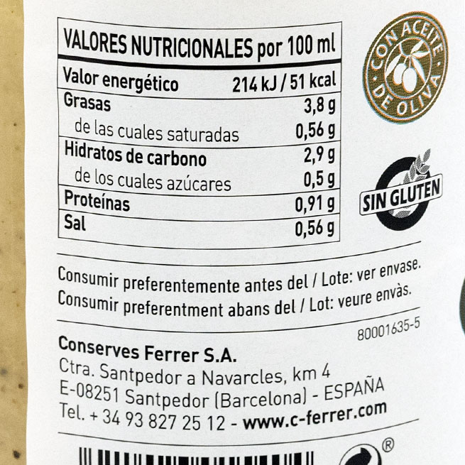 Crema de calabacín al mascarpone Ferrer Crema de calabacín al mascarpone Ferrer