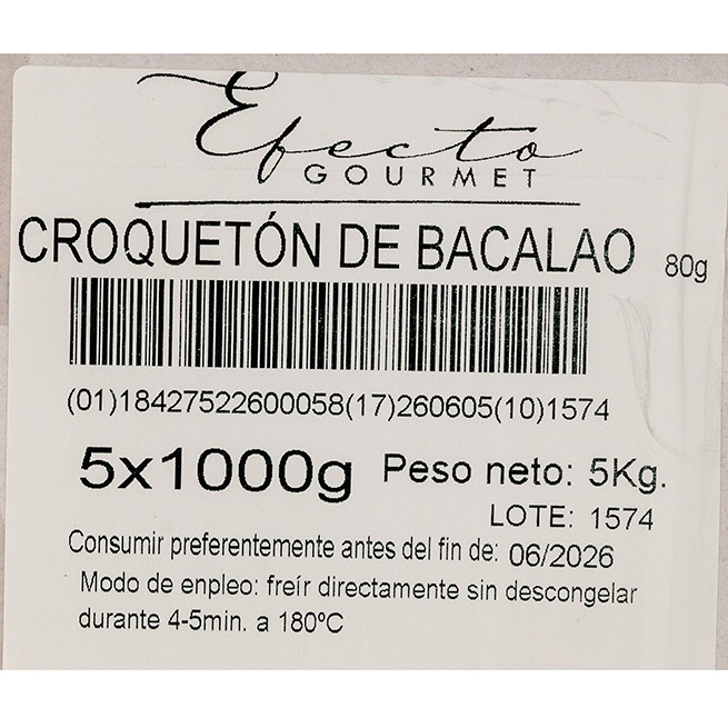 Croquetón de bacalao 80Gr aprox Croquetón de bacalao 80Gr aprox