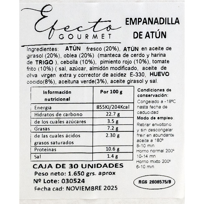 Empanadilla artesana atún efecto Gourmet Empanadilla artesana atún efecto Gourmet