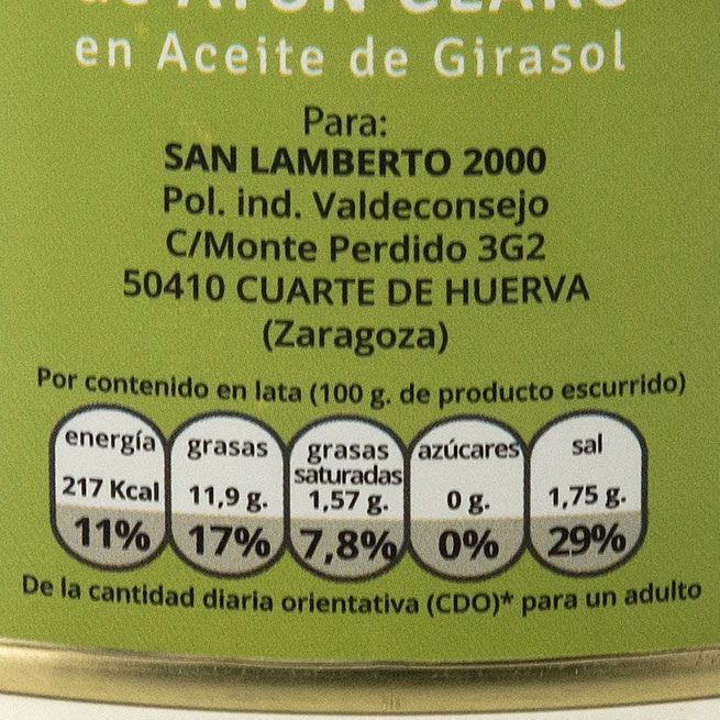 Lata de ventresca de atún claro Ñai en aceite de girasol 850 gramos Lata de ventresca de atún claro Ñai en aceite de girasol 850 gramos