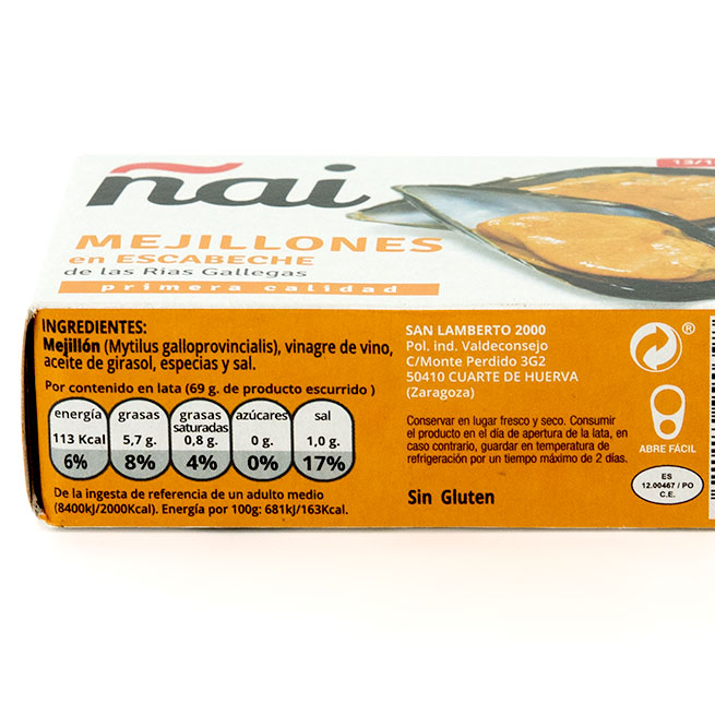 Mejillones gallegos en conserva ñai Mejillones gallegos en conserva ñai