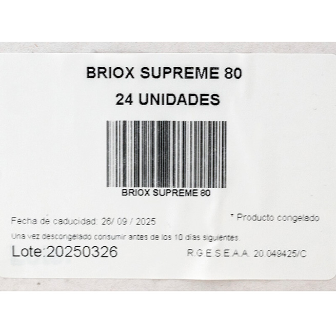 Pan hamburguesa Briox Supreme 80Gr aprox 24Uds Pan hamburguesa Briox Supreme 80Gr aprox 24Uds