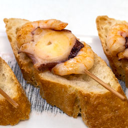 Pintxo de Langostino y Pulpo Efecto Gourmet (Bandeja 12 uds)