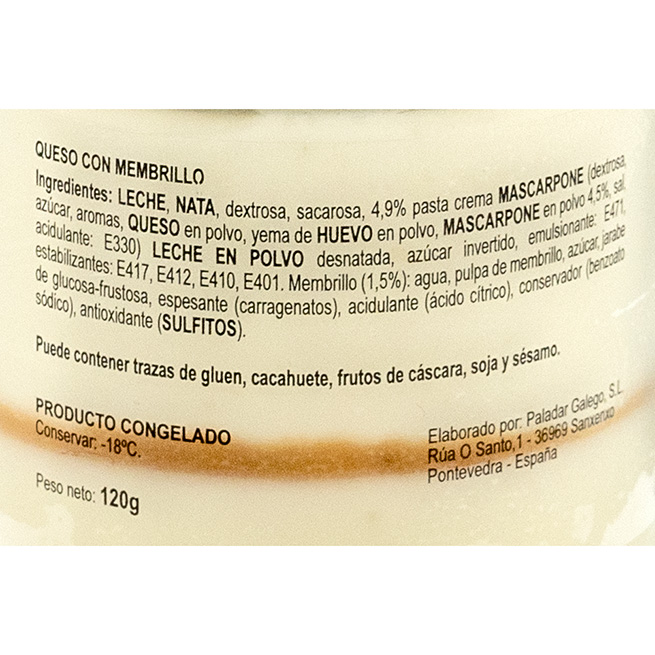 Postre helado de Queso con Membrillo 130Gr 12Uds Postre helado de Queso con Membrillo 130Gr 12Uds