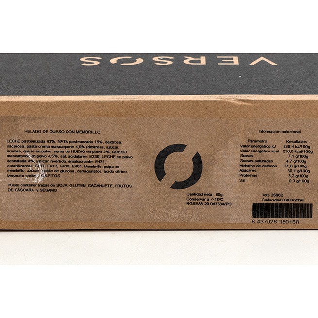 Postre helado de Queso con Membrillo 130Gr 12Uds Postre helado de Queso con Membrillo 130Gr 12Uds