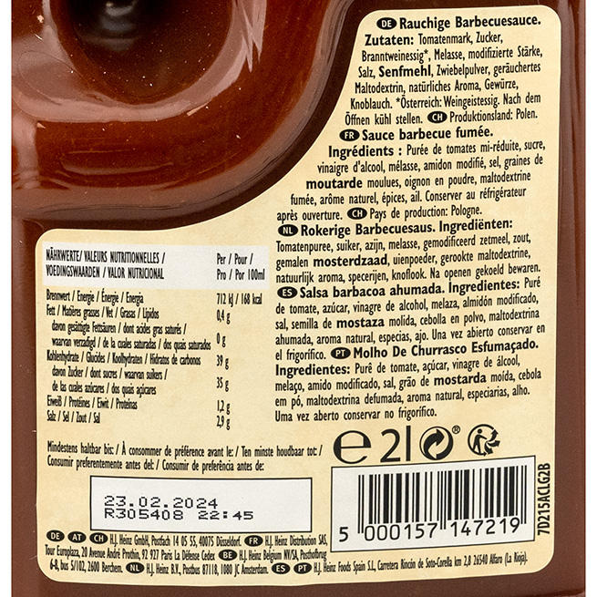 Salsa Bull´s eye original Heinz Salsa Bull´s eye original Heinz