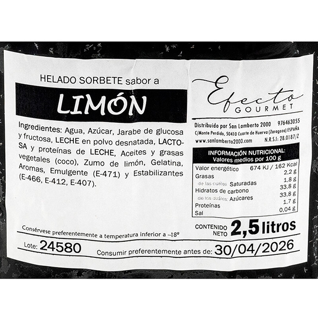 Sorbete de limón Sorbete de limón