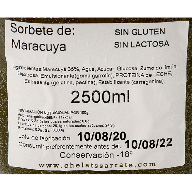 Sorbete de Maracuya 2,5Lts Sarrate Sorbete de Maracuya 2,5Lts Sarrate