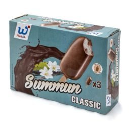 Helado de vainilla con cobertura de chocolate