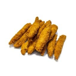 Tiras de pechuga de pollo empanadas