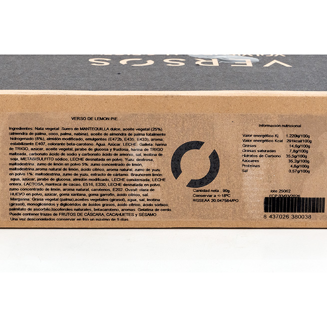 Verso frío de Lemon Pie 130Gr 12Uds Verso frío de Lemon Pie 130Gr 12Uds