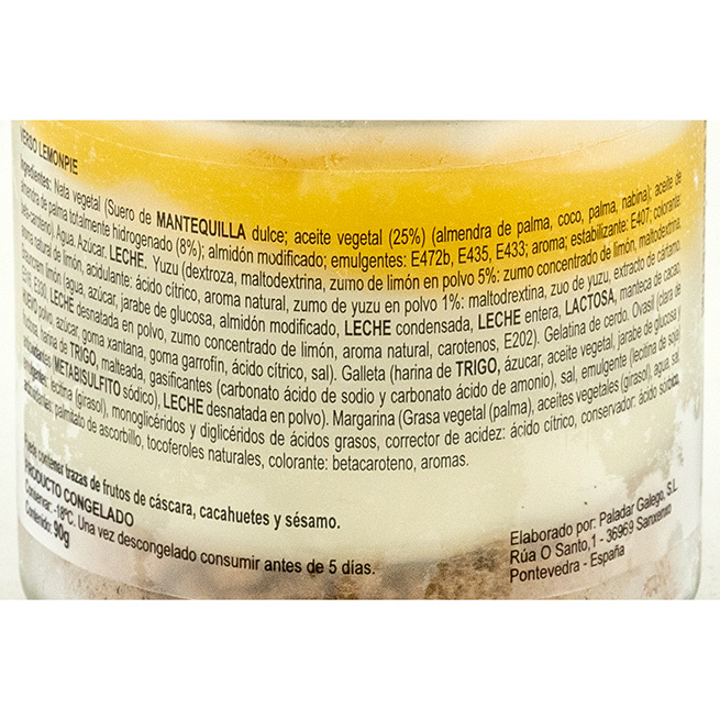 Verso frío de Lemon Pie 130Gr 12Uds Verso frío de Lemon Pie 130Gr 12Uds