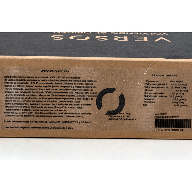 Verso frío de Queso 130Gr 12Uds Verso frío de Queso 130Gr 12Uds